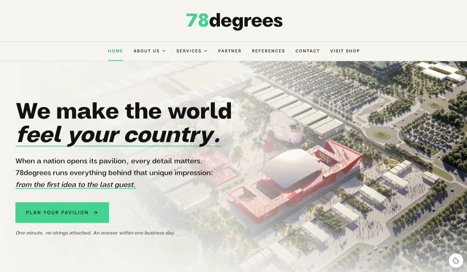 Website von 78degrees GmbH, gebaut von OMS Partner