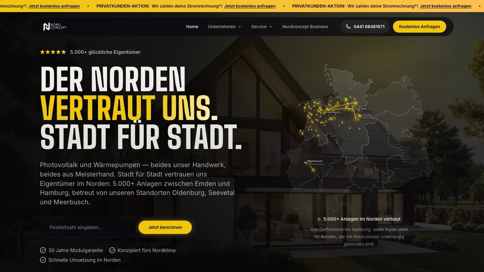Website von Nordconcept GmbH, gebaut von OMS Partner